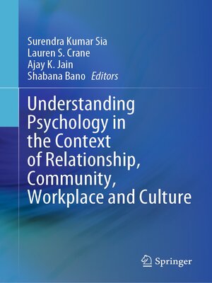 cover image of Understanding Psychology in the Context of Relationship, Community, Workplace and Culture